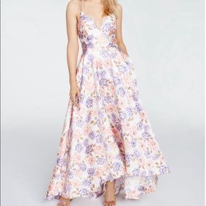 Speechless Cream Floral Printed Formal Dress